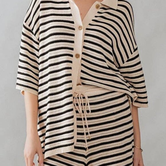 Striped Knit Shorts - Picture 3 of 4